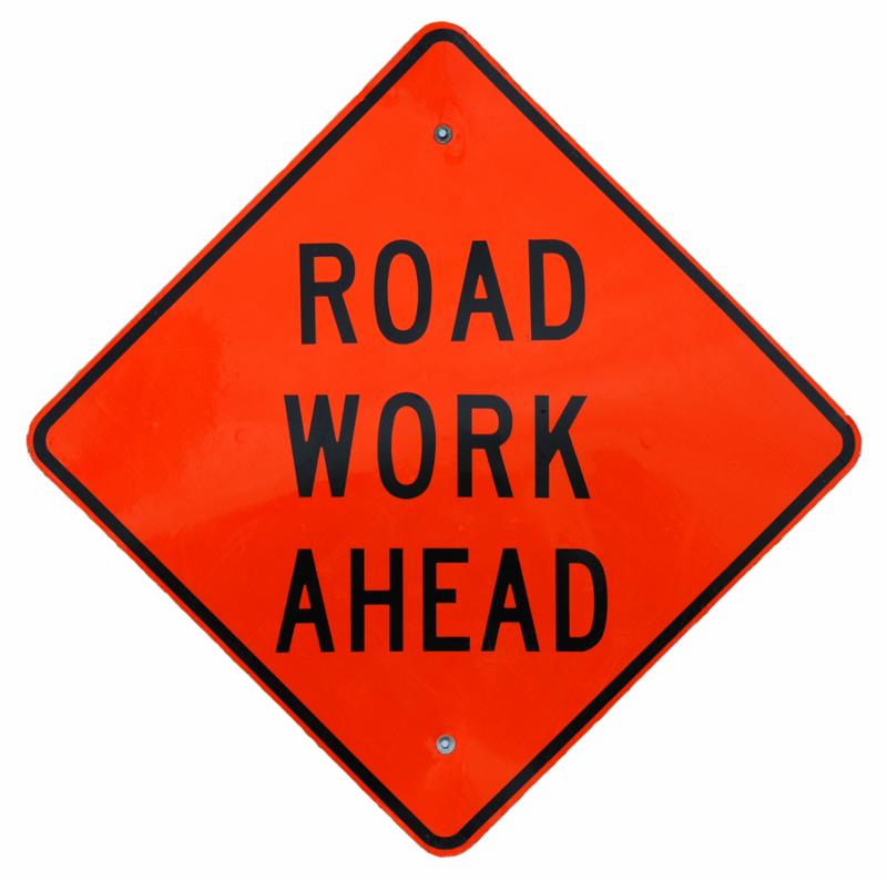 Road Work Ahead Sign